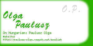 olga paulusz business card